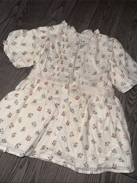 Janie and Jack Other - Cream Floral Button-Front Dress